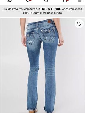 Buckle Mid Blue Bootcut Jeans